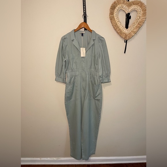 Universal Thread™ - Puff ¾ sleeve Collared Boiler Suit NWT size 8 (Medium) Mint - Picture 2 of 16